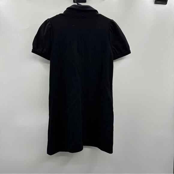 Theory Black High Collared Neck Button Front Mini Tunic Dress‎ Size 4 - Picture 4 of 12